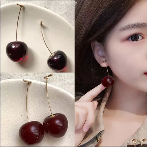 NWT Simulation Cherry Earrings - Picture 2 of 3